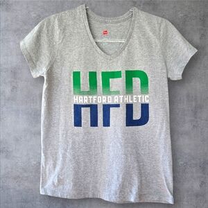Hartford Athletic T-Shirt Womens Size S Gray Connecticut Sporty Hanes Tagless